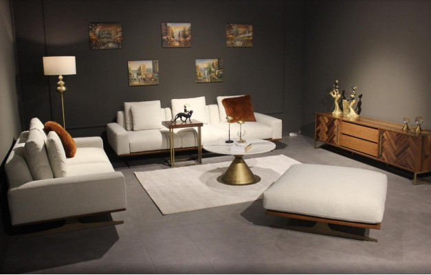 6-piece living room set complete, modern design, sofa set three-seater coffee table