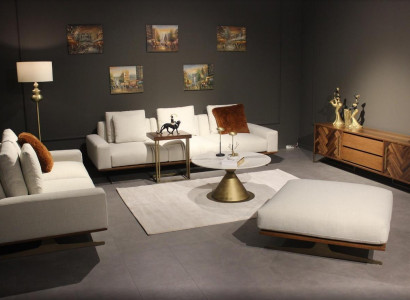 6-piece living room set complete, modern design, sofa set three-seater coffee table