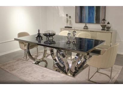 Modern furnishing set luxury furniture dining table new 4x chairs design sideboard
