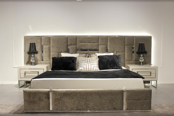 Luxury bedroom furniture complete set 3-piece double bed 2x bedside tables