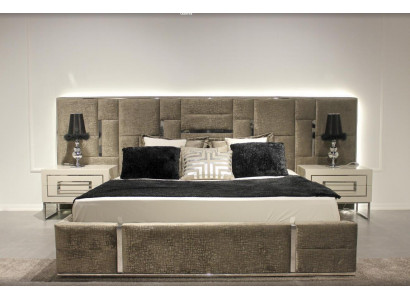 Luxury bedroom furniture complete set 3-piece double bed 2x bedside tables