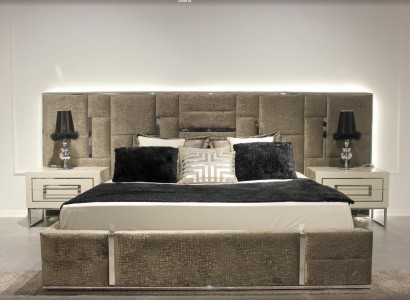 Luxury bedroom furniture complete set 3-piece double bed 2x bedside tables