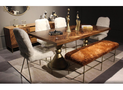 Dining room set dining table 4x chairs bench modern set luxury dining group