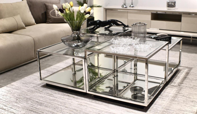 Modern glass coffee table living room furniture new design décor