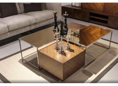 Luxury coffee table living room furniture wood with glass design modern new