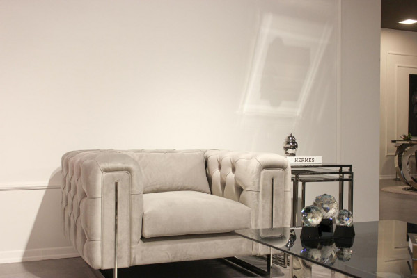 Modern armchair living room Chesterfield furniture upholstery furnishings textile
