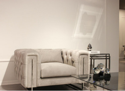 Modern armchair living room Chesterfield furniture upholstery furnishings textile