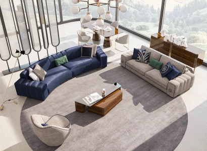 Living room set 4-piece luxury furniture wooden coffee table modern sofa set upholstered furniture