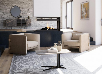 2x armchairs with coffee table living room complete furniture design décor set