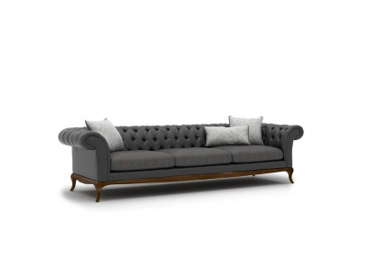 Living room sofa couch four-seater gray interior designer upholstered furniture