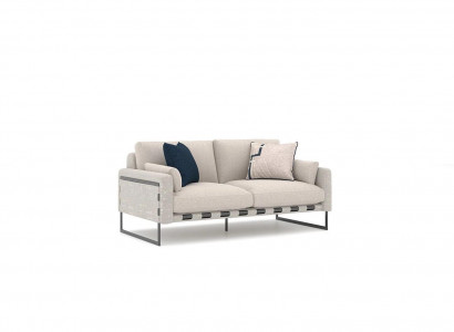 Two-seater sofa, living room furniture, modern upholstered furniture, beige couch