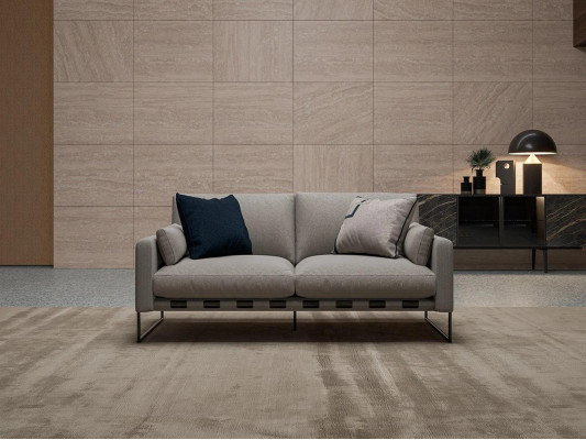 Two-seater sofa, living room furniture, modern upholstered furniture, beige couch