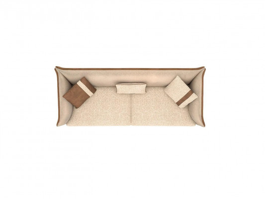 Beige Sofa Luxury Three-Seater Couch Modern Interior Upholstered Furniture Textile