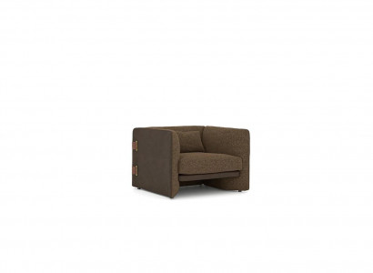 Brown armchair living room furnishings luxury textile upholstery modern design