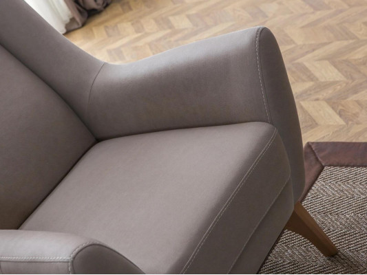 Luxury Armchair Gray Faux Leather Design Furniture Living Room Furnishings Upholstered Furniture