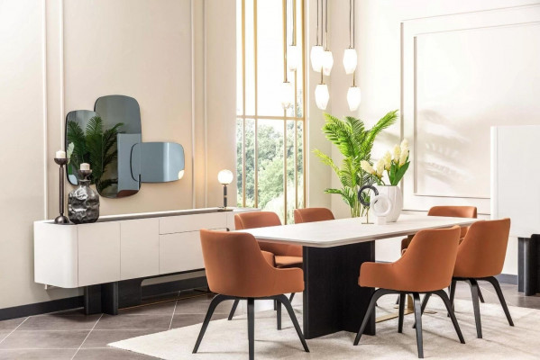 Dining Corner Dining Room Furniture White 9-Piece Dining Room Dining Table Chairs Dining Set