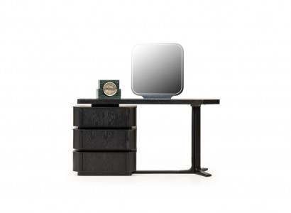 Makeup table with mirror console table dressing table wood black set