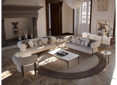 Living Room Luxury Modern 2x Sofa Two-Seater Upholstery Textile Design Interior