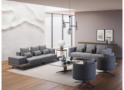 Design sofa set 2x sofa three-seater set armchair couch modern luxury new upholstery