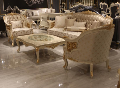 Modern luxury sofa set 2x sofa 3-seater living room set with elegant chair