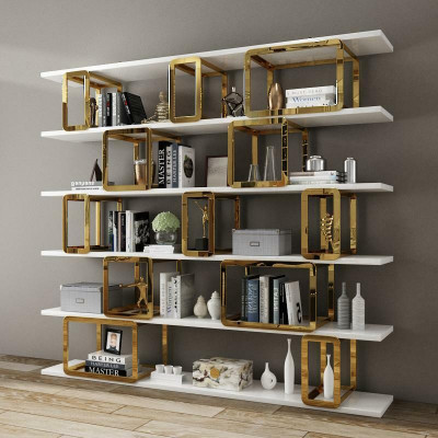 Design partition wall shelf living room cabinets stainless steel shelves bookcase new
