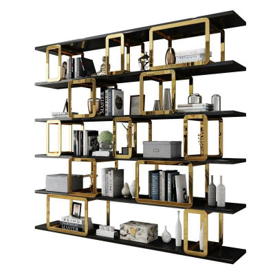 Design partition wall shelf living room cabinets stainless steel shelves bookcase new