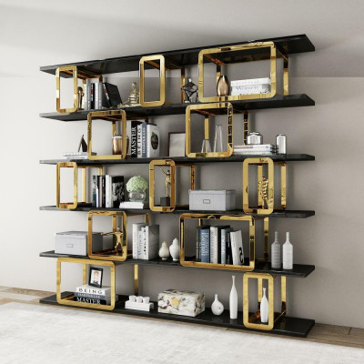 Design partition wall shelf living room cabinets stainless steel shelves bookcase new