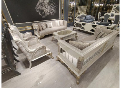 High-quality living room furniture set 2x sofa + armchair exclusive living room set