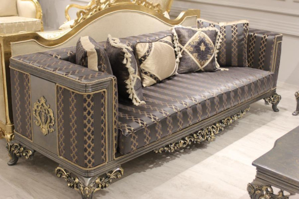 Luxury 3-Piece Living Room Set Sofa Suite Set 2x 3-Seater Sofa Relax Armchair
