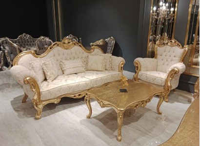 3+3+1 Seater Sofa Set Chesterfield Baroque Style 3-piece Sofa Set