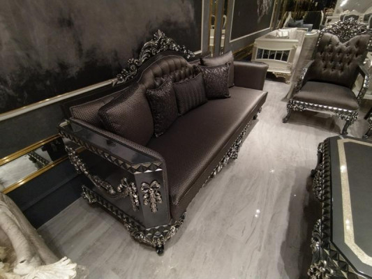 Elegant living room sofas 3+3 seater set stylish set with 2x sofas new