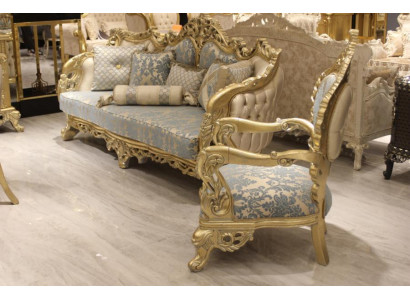 Classic sofa set 3+1+1 seater sofa 3-piece complete set relax 2x armchair 3-piece.