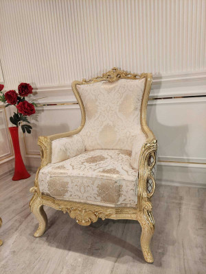 Sofa set 3+1 seater armchair table with carved legs coffee table