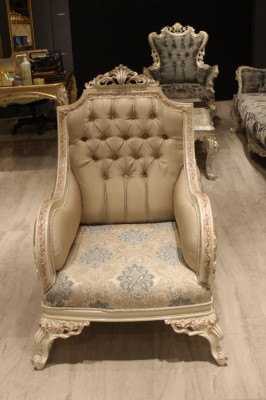 Exclusive Cozy Living Room 3-Seater Sofa Modern 2x Armchair Design