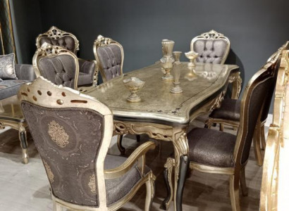 Modern dining room furniture luxurious dining table + 6x chairs table chairs