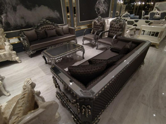 Deluxe living room set sofa and armchair premium sofa and armchair new brown