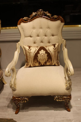 Elegant living room furniture set with luxurious sofa and comfortable armchair set with 2