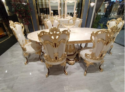 Dining room suite chair set 6x chairs luxury furniture group armchair seating suite