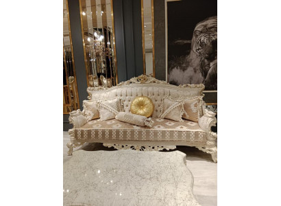 Elegant Sofa 3-Seater Noble Stylish Furniture Living Room Beige Sofa New