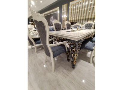 Luxurious design 4x chairs with a noble velvet cover, elegant chair design new