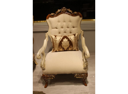 Exclusive living room furniture luxurious armchair comfortable armchair beige new