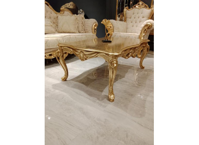 Coffee table tables Chesterfield table design luxury furniture gold wood living room new