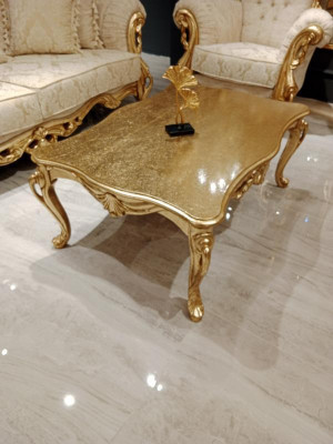 Coffee table tables Chesterfield table design luxury furniture gold wood living room new