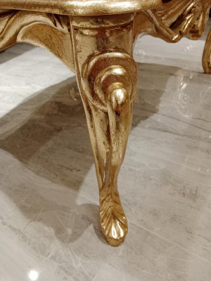 Coffee table tables Chesterfield table design luxury furniture gold wood living room new