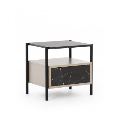 Exclusive bedroom double bed metal frame modern bench luxury furniture