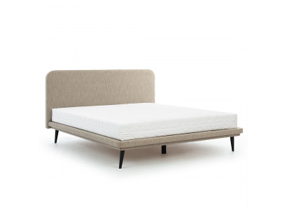 Brown upholstered bed, bedroom beds, designer luxurious textile beds