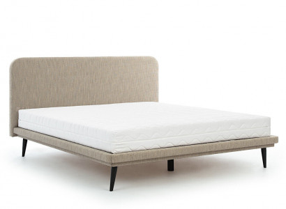 Brown upholstered bed, bedroom beds, designer luxurious textile beds