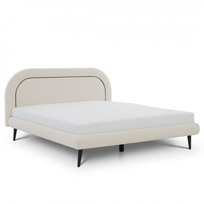Bedroom furniture white bed modern textile bed upholstered double bed