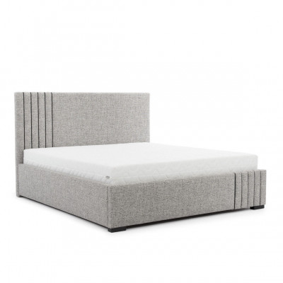Stylish gray double bed design bedroom beds large headboard