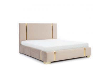 Beige stainless steel bed bedroom beds modern upholstered bed furniture new